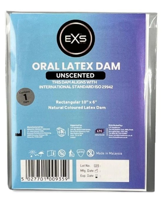 Латексна серветка для орального сексу - EXS Oral Latex Dam Uncented Латексна серветка для орального сексу - EXS Oral Latex Dam Uncented