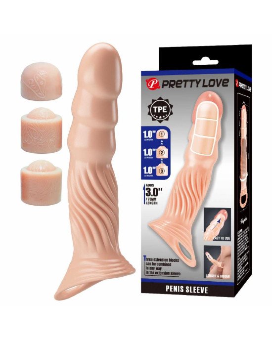 Насадка на член - Pretty Love Adjustable Penis Sleeve Extender 3.0