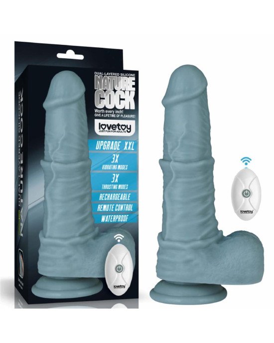 Реалістичний вібратор - Rechargeable Thrusting and Vibrating Silicone Dildo 11