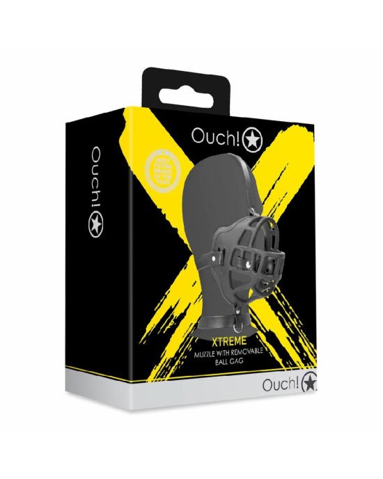 Маска-намордник з кляпом - Ouch! Xtreme Muzzle with Removable Ball Gag Маска-намордник з кляпом - Ouch! Xtreme Muzzle with Removable Ball Gag