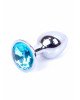 Анальна пробка - Jewellery Silver Plug - Light Blue Анальна пробка - Jewellery Silver Plug - Light Blue