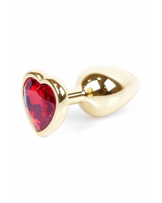 Анальна пробка - Jewellery Gold Heart Plug - Red Анальна пробка - Jewellery Gold Heart Plug - Red