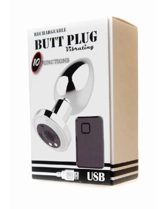 Анальна пробка - Rechargeable Butt Plug Vibrator Silver Анальна пробка - Rechargeable Butt Plug Vibrator Silver
