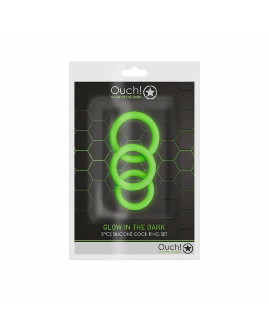 Набір ерекційних кілець - Ouch! Glow In The Dark Набір ерекційних кілець - Ouch! Glow In The Dark