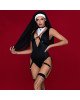 Еротичний костюм монашки JSY «Порочна Бернадетт» L/XL, Black, боді, підв’язки, головний убір Еротичний костюм монашки JSY «Порочна Бернадетт» L/XL, Black, боді, підв’язки, головний убір