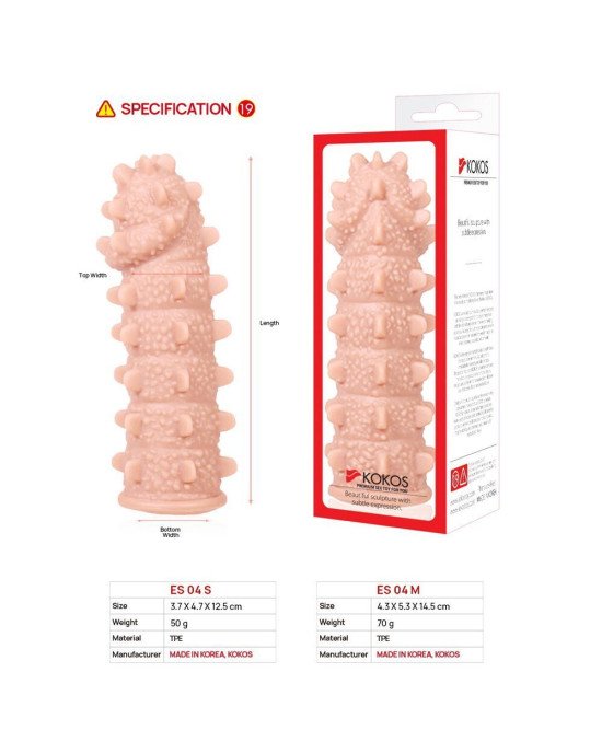 Насадка на член Kokos Extreme Sleeve ES.04 розмір M (пошкоджена упаковка!!!) Насадка на член Kokos Extreme Sleeve ES.04 розмір M (пошкоджена упаковка!!!)