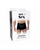 Чоловічі труси з сюрпризом Art of Sex - Gladiator, чорні з ефектом мокрого оксамиту, розмір XL Чоловічі труси з сюрпризом Art of Sex - Gladiator, чорні з ефектом мокрого оксамиту, розмір XL