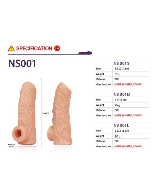 Насадка на член Kokos Nude Sleeve NS 001 M (м'яте паковання!!!) Насадка на член Kokos Nude Sleeve NS 001 M (м'яте паковання!!!)