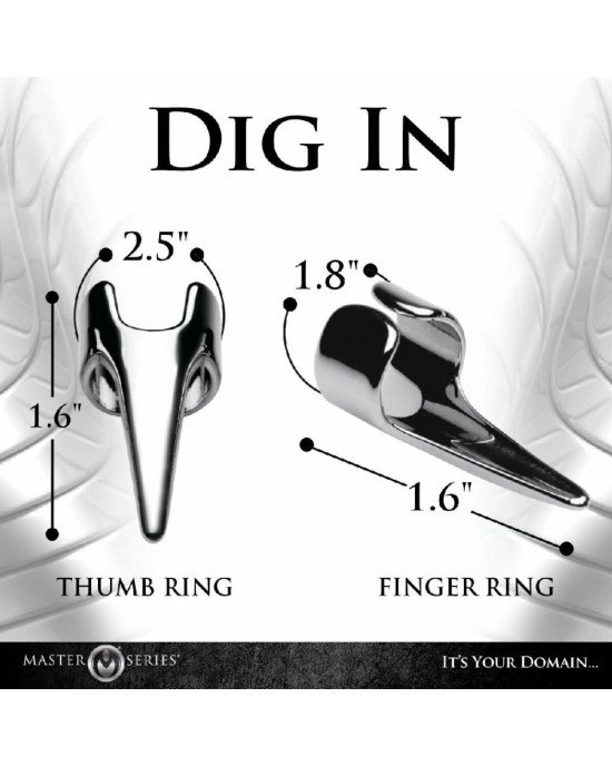 Набір кілець з кігтями Master Series Five-Piece Sensation Claw Rings - Silver (м'ята упаковка!!!)