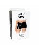 Шортики на блискавці Art of Sex - Jarina, колір чорний, з ефектом мокрого оксамиту, розмір XL