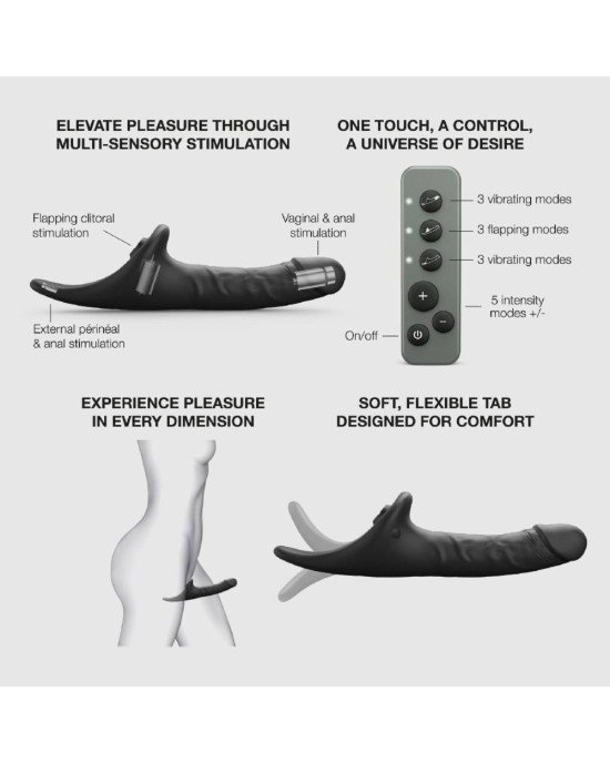 Вібронасадка для страпону з вакуумною стимуляцією Strap-On-Me Multi Orgasm Realistic Dildo M Black Вібронасадка для страпону з вакуумною стимуляцією Strap-On-Me Multi Orgasm Realistic Dildo M Black
