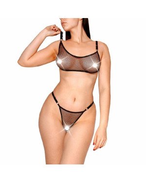 Сексуальний набір білизни із сітки Art of Sex - Deily чорний L-2XL