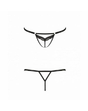 Відверті трусики-стрепи з мереживом Passion Exclusive SOLON THONG XXL/XXXL black Відверті трусики-стрепи з мереживом Passion Exclusive SOLON THONG XXL/XXXL black