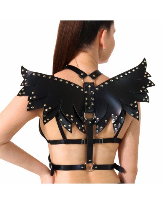 Жіноча портупея Art of Sex - Wings чорна L-2XL, екошкіра