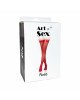 Панчохи в дрібну сітку з коронкою Art of Sex - Rose, колір чорний з ефектом мокрого оксамиту, L Панчохи в дрібну сітку з коронкою Art of Sex - Rose, колір чорний з ефектом мокрого оксамиту, L