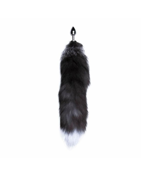 Металева анальна пробка Лисячий хвіст Alive Black And White Fox Tail S (м'яте паковання!!!) Металева анальна пробка Лисячий хвіст Alive Black And White Fox Tail S (м'яте паковання!!!)