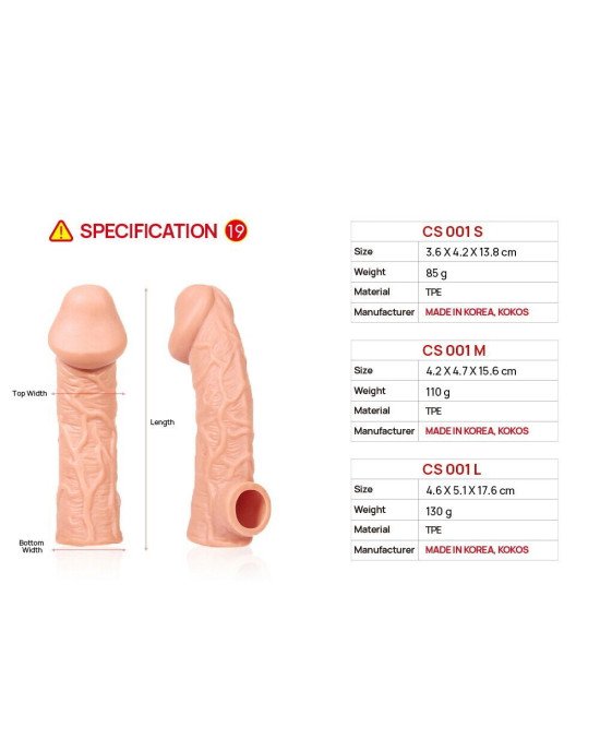 Насадка на член Kokos Cock Sleeve CS 001 L (м'ята упаковка!!!) Насадка на член Kokos Cock Sleeve CS 001 L (м'ята упаковка!!!)
