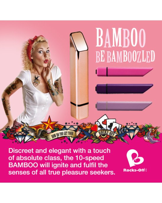 Потужний мінівібратор Rocks Off Bamboo Rose Gold Потужний мінівібратор Rocks Off Bamboo Rose Gold