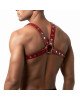 Чоловіча портупея Art of Sex - Spartacus, екошкіра, колір червоний, розмір L-2XL
