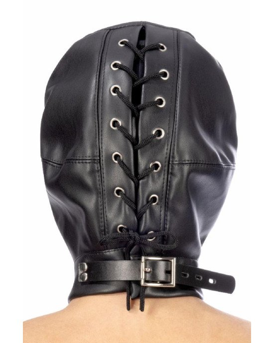 Капюшон для БДСМ зі знімною маскою Fetish Tentation BDSM hood in leatherette with removable mask Капюшон для БДСМ зі знімною маскою Fetish Tentation BDSM hood in leatherette with removable mask