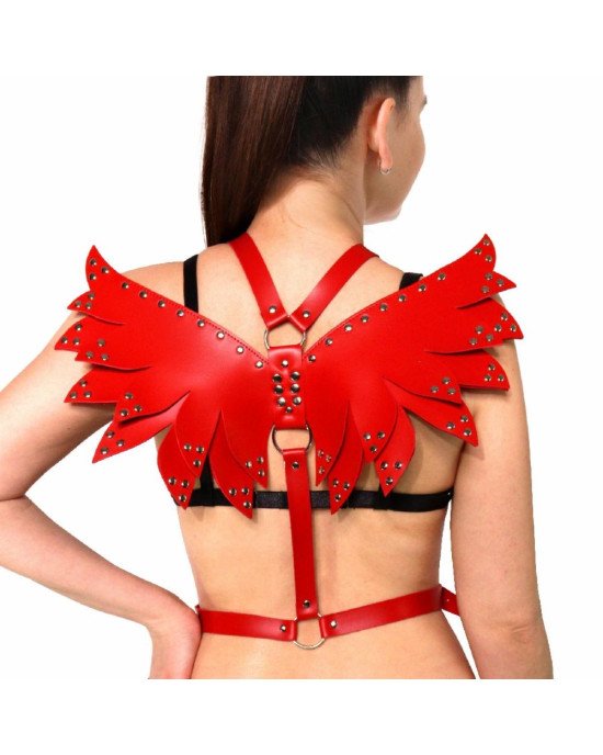 Жіноча портупея Art of Sex - Wings червона L-2XL, екошкіра Жіноча портупея Art of Sex - Wings червона L-2XL, екошкіра