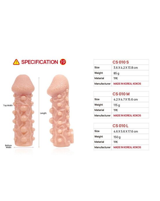 Насадка на член Kokos Cock Sleeve CS 010 L (м'ята упаковка!!!) Насадка на член Kokos Cock Sleeve CS 010 L (м'ята упаковка!!!)