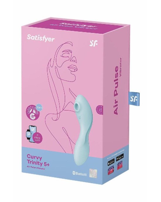 Вакуумний смарт-стимулятор із вібрацією Satisfyer Curvy Trinity 5 (Blue) (м'ята упаковка!!!) Вакуумний смарт-стимулятор із вібрацією Satisfyer Curvy Trinity 5 (Blue) (м'ята упаковка!!!)
