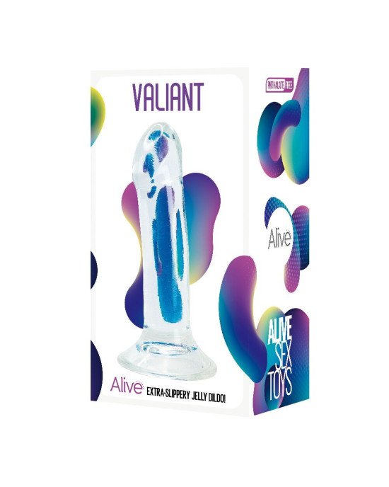 Прозорий фалоімітатор Alive Valiant Jelly Dildo (м'ята упаковка!!!)