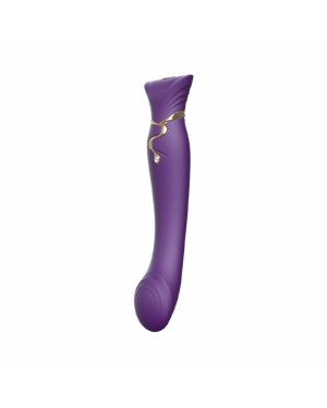Смартвібратор Zalo — Queen Twilight Purple, пульсівна перлина, кристал Swarovski