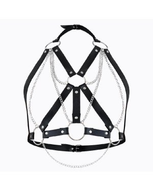 Портупея жіноча Art of Sex - Aiden Leather harness, Чорна L-2XL