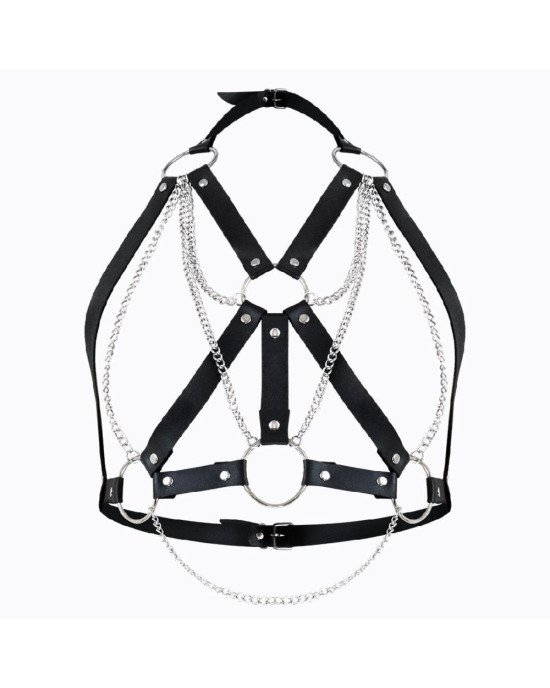 Портупея жіноча Art of Sex - Aiden Leather harness, Чорна L-2XL Портупея жіноча Art of Sex - Aiden Leather harness, Чорна L-2XL