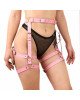 Гартери Art of Sex Claire, натуральна шкіра, розмір L-2XL, колір рожевий Гартери Art of Sex Claire, натуральна шкіра, розмір L-2XL, колір рожевий