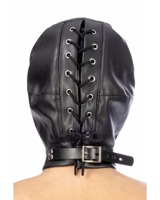 Капюшон з кляпом для БДСМ Fetish Tentation BDSM hood in leatherette with removable gag Капюшон з кляпом для БДСМ Fetish Tentation BDSM hood in leatherette with removable gag