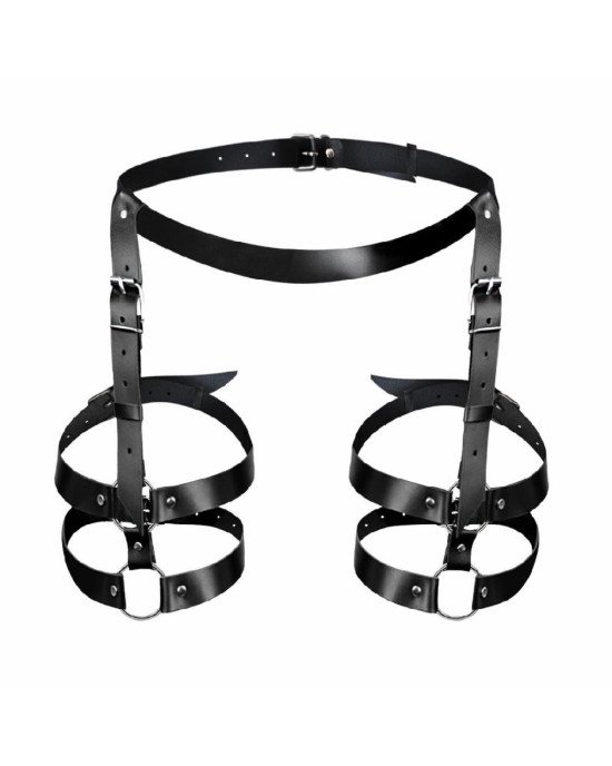 Шкіряні гартери Art of Sex - Melani Leather garters, Чорні L-2XL Шкіряні гартери Art of Sex - Melani Leather garters, Чорні L-2XL