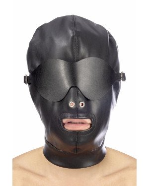 Капюшон для БДСМ зі знімною маскою Fetish Tentation BDSM hood in leatherette with removable mask