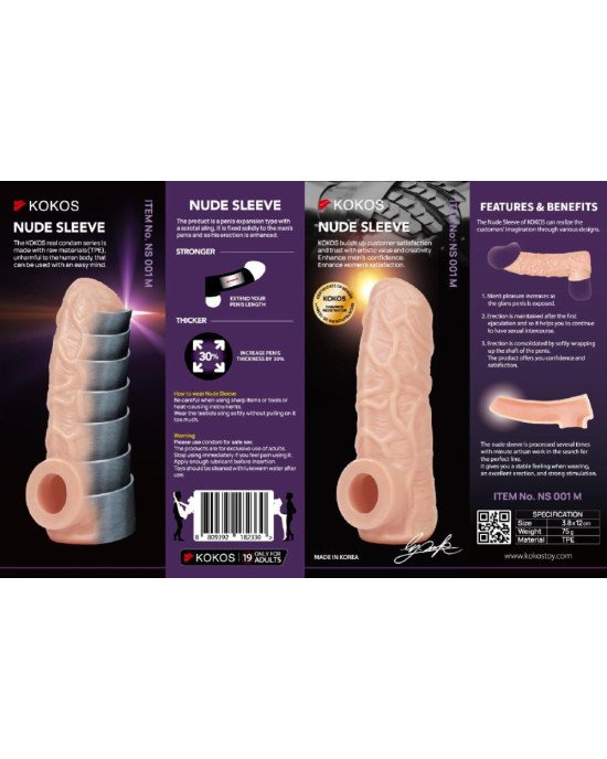 Насадка на член Kokos Nude Sleeve NS 001 M (м'яте паковання!!!) Насадка на член Kokos Nude Sleeve NS 001 M (м'яте паковання!!!)