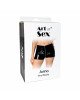 Шортики на блискавці Art of Sex - Jarina, колір чорний, з ефектом мокрого оксамиту, розмір M