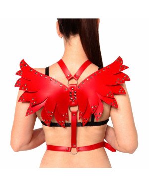 Жіноча портупея Art of Sex - Wings червона L-2XL, екошкіра