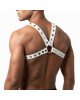 Чоловіча портупея Art of Sex - Spartacus, екошкіра, колір білий, розмір L-2XL