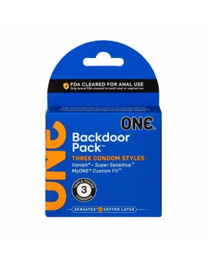 Презервативи ONE Backdoor 3 шт, картонна коробка (м'яте паковання!!!)