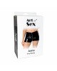 Шортики на блискавці Art of Sex - Jarina, колір чорний, з ефектом мокрого оксамиту, розмір L