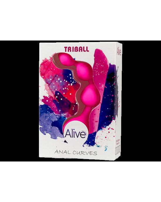 Анальні кульки Alive Triball Pink, силікон макс. діаметр 2 см