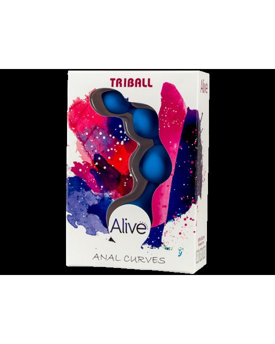 Анальні кульки Alive Triball Blue, силікон, макс. діаметр 2 см Анальні кульки Alive Triball Blue, силікон, макс. діаметр 2 см