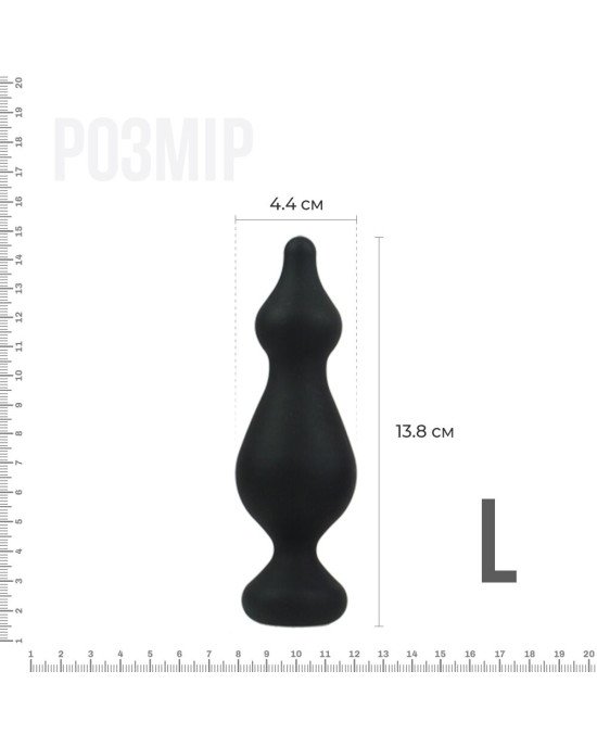 Анальна пробка Adrien Lastic Amuse Big Black (L) з двома переходами, макс. діаметр 4,4 см Анальна пробка Adrien Lastic Amuse Big Black (L) з двома переходами, макс. діаметр 4,4 см