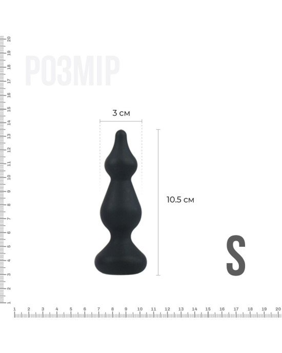 Анальна пробка Adrien Lastic Amuse Mini Black (S) з двома переходами, макс. діаметр 3 см Анальна пробка Adrien Lastic Amuse Mini Black (S) з двома переходами, макс. діаметр 3 см