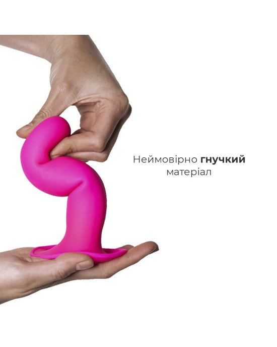 Дилдо з присоскою Adrien Lastic Hitsens 4 Pink, відмінно для страпона, діаметр 3,7см, довжина 17,8см