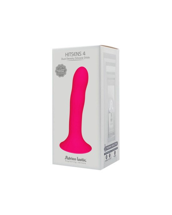 Дилдо з присоскою Adrien Lastic Hitsens 4 Pink, відмінно для страпона, діаметр 3,7см, довжина 17,8см