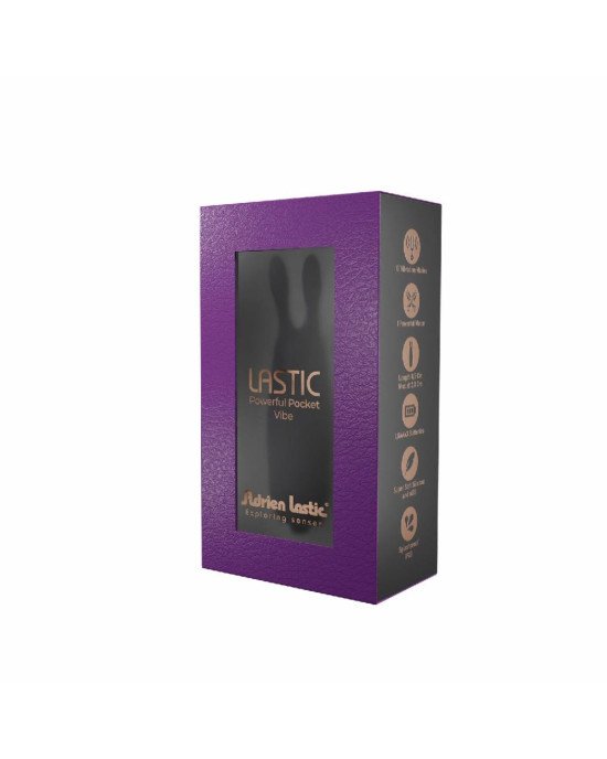 Віброкуля Adrien Lastic Pocket Vibe Rabbit Black зі стимулювальними вушками