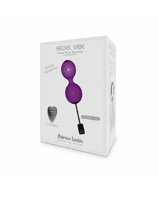 Вагінальні кульки з вібрацією Adrien Lastic Kegel Vibe Purple, діаметр 3,7 см