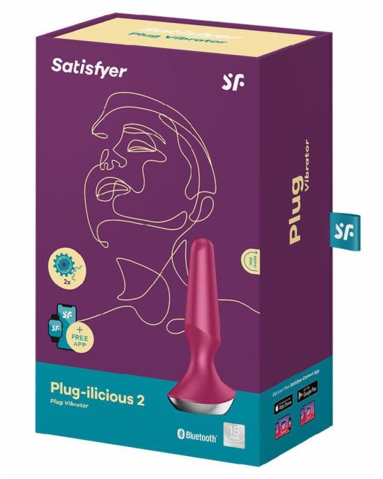 Анальна смарт-вібропробка Satisfyer Plug-ilicious 2 Berry Анальна смарт-вібропробка Satisfyer Plug-ilicious 2 Berry